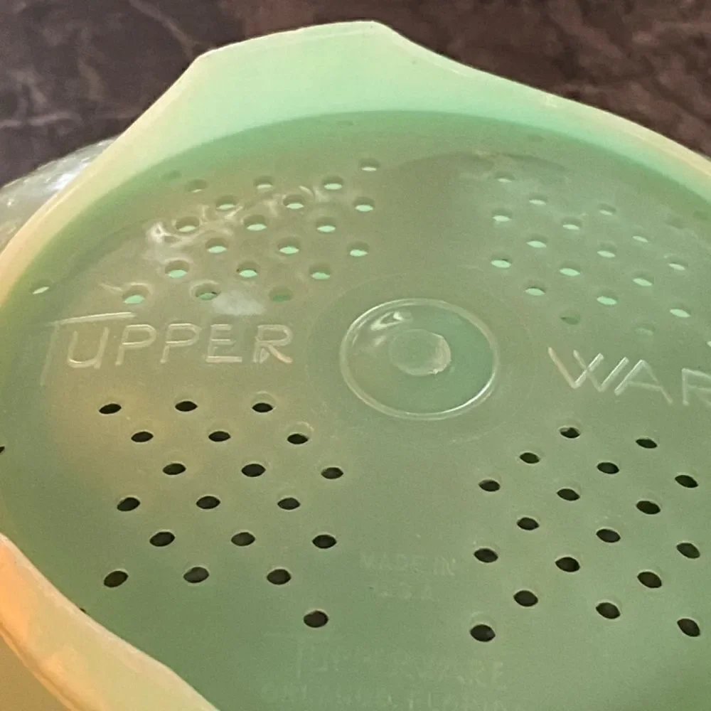 Vintage Tupperware Green Footed Colander Strainer